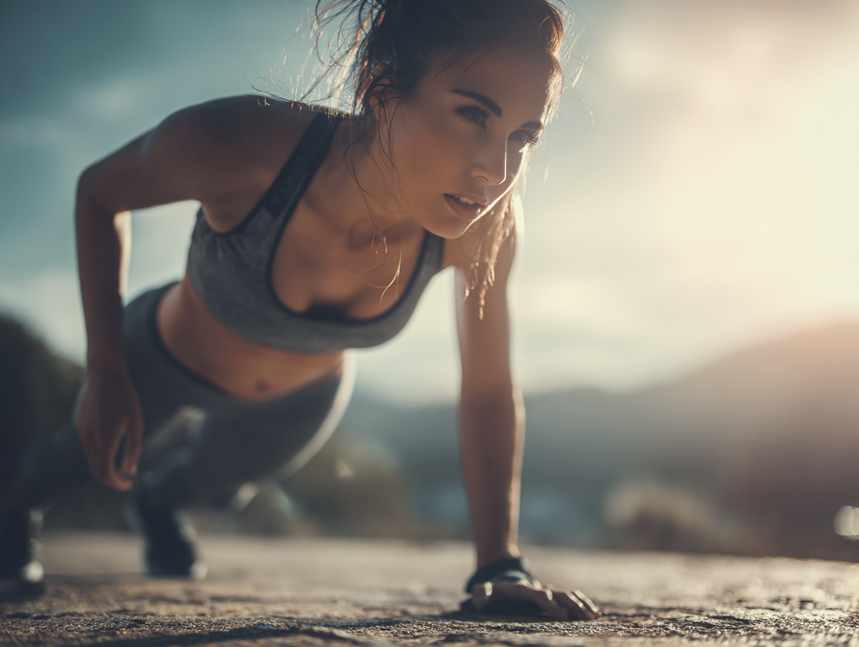 Oameni activi făcând exerciții în aer liber